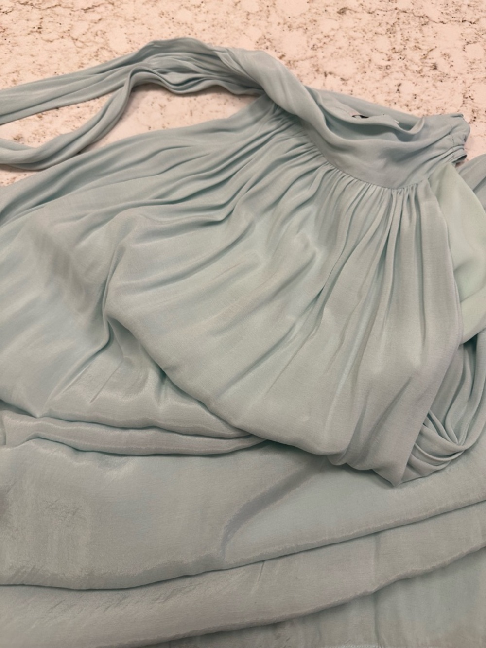 Something Navy Cupro Mint Green Pleated Halter Dress - Picture 11 of 11
